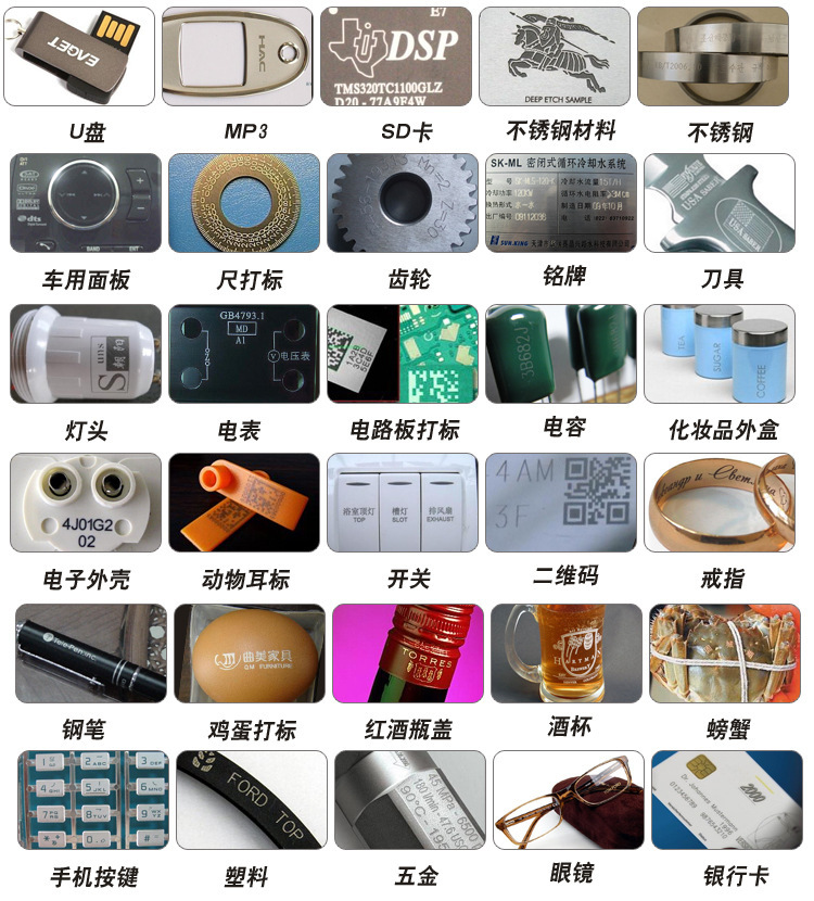 激光刻字機樣品應用圖 激光刻字機樣品應用圖