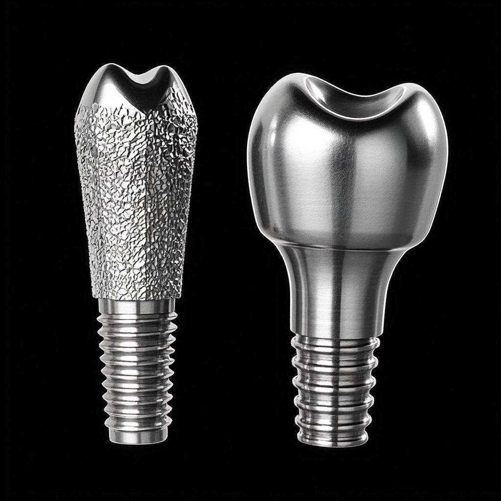 傳統工藝與激光處理后種植體表面粗糙度對比圖